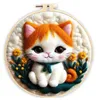 Kit broderie et feutrage Chat - Feutrage laine cardée Voir les images du produit 1