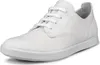A white leather sneaker is shown from a side angle against a white background. Produktbild-Vorschau