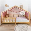 Ciel de lit cabane 135x420 cm vieux rose sans applique Voir les images du produit 5