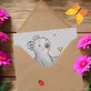 Mr. & Mrs. Panda Grußkarte Gastwirtin Herz - Grau Pastell - Produktbild-Vorschau 3