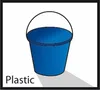 A blue bucket with a handle is shown on a white background with a shadow. Náhled obrázku produktu