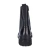 A back view of a black leather boot on a white background. Produktbild-Vorschau