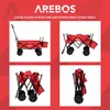Carro de mano Arebos con toldo, color rojo, dimensiones: Vista previa de la imagen del producto 4