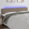 vidaXL LED Kopfteil Taupe 160x5x78/88 cm Stoff Produktbild-Vorschau 2