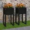 Pflanzkübel 2 Stk. Schwarz 40x40x81 cm Massivholz Kiefer Produktbild-Vorschau 2