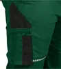 A close-up view of the side pocket of green work pants with black accents. Produktbild-Vorschau