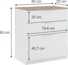 Commode avec tiroirs Vicco Betti Blanc/Sonoma 50x90cm avec Voir les images du produit 7
