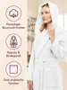 Damesbadjas met capuchon, extra lang, 100% katoenfleece, Productafbeelding-voorbeeld 2