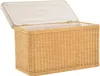 A wicker storage chest with its lid open, shown against a white background. Produktbild-Vorschau