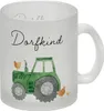 Dorfkind grüner Traktor Glas Tasse Produktbild-Vorschau 1