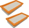 Two rectangular air filters with orange frames and white pleated filter material are shown on a white background. Produktbild-Vorschau