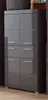 A tall, narrow gray cabinet with multiple drawers and doors. Produktbild-Vorschau