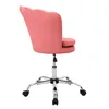 A pink office chair with a shell-shaped backrest is shown from the side against a white background. Náhľad obrázku produktu