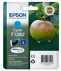 The image shows the packaging of an Epson T1292 cyan ink cartridge, with a close-up of an apple on a branch in the background. Anteprima dell’immagine prodotto