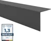 A dark gray corner profile, likely for edge protection, is shown diagonally against a white background. A certification badge is in the lower left corner. Produktbild-Vorschau