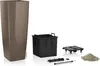 LECHUZA-Pflanzgefäß CUBICO Alto Premium 40 Taupe Hochglanz Produktbild-Vorschau 2