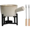 Porzellan-Fondue mit Brenner 450 ml + 2 Gabeln Produktbild-Vorschau 6