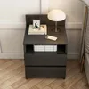 Comodino per camera da letto, 2 cassetti, nero, stile loft Anteprima dell’immagine prodotto 4