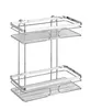 A two-tier shower caddy made of stainless steel and clear plastic. Produktbild-Vorschau