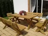 Massives Gartenmöbel-Set IM aus Holz – Tisch + 2 Bänke mit Produktbild-Vorschau 4