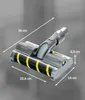 A close-up, angled view of a vacuum cleaner brush head with dimensions indicated by white lines and text. Produktbild-Vorschau
