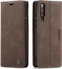 Two views of a brown leather flip phone case for a Samsung Galaxy A50s. Produktbild-Vorschau