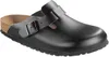A black Birkenstock Boston clog is shown from a side-angle on a white background. Produktbild-Vorschau