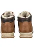 A pair of brown winter boots shown from the back against a white background. Produktbild-Vorschau