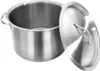 A stainless steel stockpot with its lid slightly ajar, shown from a side angle against a white background. Náhľad obrázku produktu