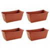 4x Pflanzschale Eckig aus Kunststoff Terracotta 26 x 13 cm Produktbild-Vorschau 1