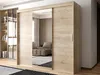 3-Türiger Spiegelschrank 180cm Hellbraun Kleiderschrank mit Produktbild-Vorschau 2