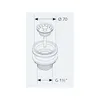 A technical drawing of a sink strainer basket and drain assembly with dimensions indicated. Produktbild-Vorschau