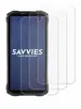 A smartphone with screen protectors laid out next to it. Produktbild-Vorschau