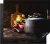 KitchenYeah© Herdabdeckplatte Rustikal - Stilleben - Pfanne Produktbild-Vorschau 1