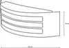 A line drawing of a wall-mounted light fixture with dimensions indicated. Anteprima dell’immagine prodotto