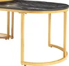 Close-up of the legs and edge of a marble-look tabletop. Produktbild-Vorschau