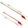 Two red gutter cleaning tools of different lengths are shown against a white background, with measurement lines and text indicating their lengths. Produktbild-Vorschau