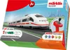The image shows the packaging of a Märklin ICE 3 model train starter set, featuring the train and a controller. Produktbild-Vorschau