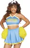 y Cheerleader-Damenkostüm für Karneval blau-weiss-gelb M Produktbild-Vorschau 3