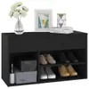 vidaXL Schuhbank Schwarz 80x30x45 cm Holzwerkstoff Produktbild-Vorschau 7