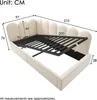 A diagram showing the dimensions of a bed frame. Produktbild-Vorschau