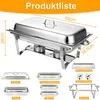 2er Set 9L Chafing Dish Buffet Set,Edelstahl Produktbild-Vorschau 4