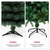 A split image comparing two Christmas tree stands, one labeled 'Andere' (Others) with a plastic base and the other labeled 'Unsere' (Ours) with a metal base. Produktbild-Vorschau