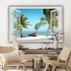 Leinwand Bilder 120x80 cm - Fensterblick - Palme - Boot - Produktbild-Vorschau 7