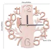 Horloge murale moderne créative en bois ronde salon bureau Voir les images du produit 2