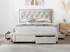 Bett mit Schubladen 160 × 200 cm - gepolstert - Beige - Produktbild-Vorschau 6