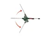A telescopic hedge trimmer with adjustable cutting head, shown against a white background. Produktbild-Vorschau