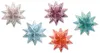 A collection of five origami stars in different colors arranged on a white background. Produktbild-Vorschau