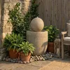KÖHKO® Gartenbrunnen Zen-Kugel mit LED – Moderner Produktbild-Vorschau 3