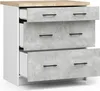 Armoire de Cuisine OLIWIA S80 3 Tiroirs Blanc Béton Élégant Voir les images du produit 2